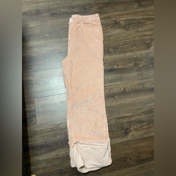 PILCRO The Scotty Cuffed High-Rise Straight-Leg Jeans Corduroy Dusty Rose Sz 30 - Picture 15 of 15